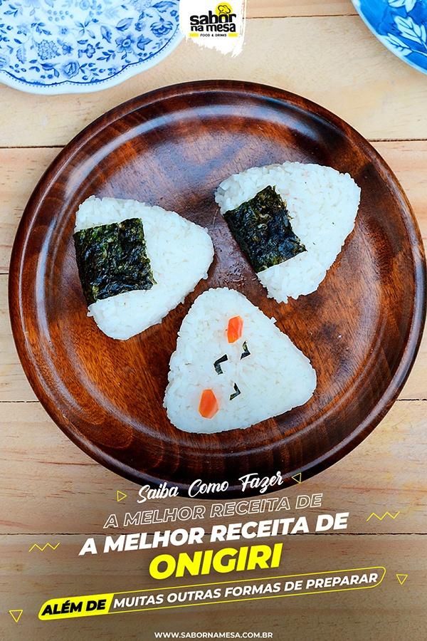 poste no pinterest esta imagem de receita de onigiri