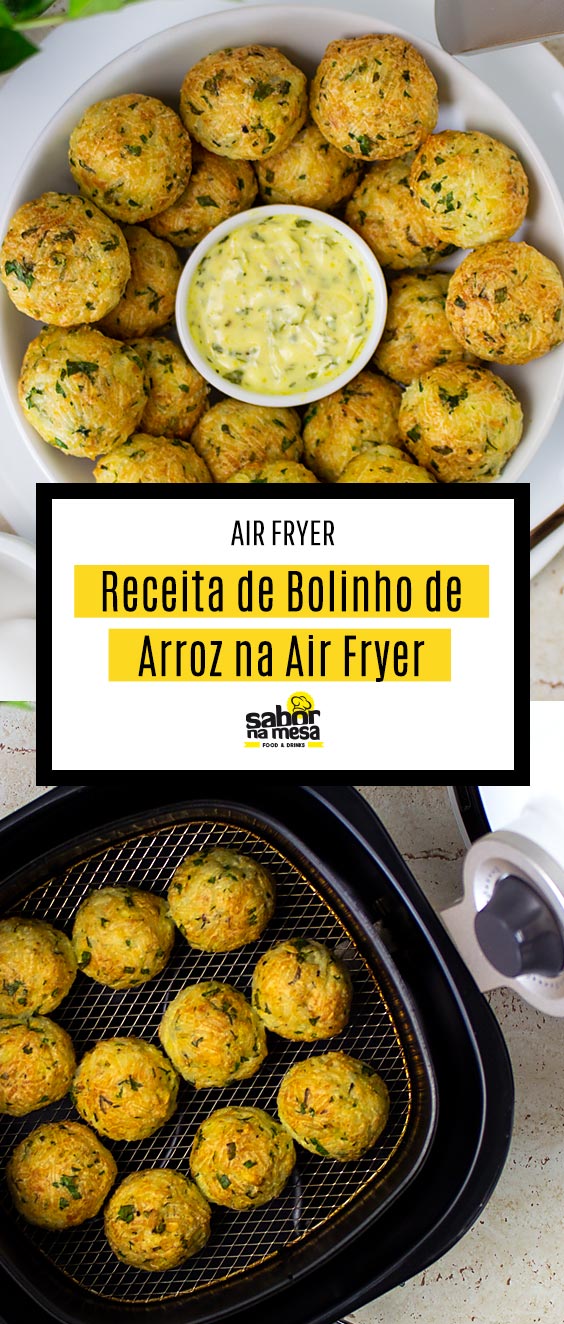 Receita de Bolinho de Arroz com Queijo Air Fryer - Fritadeira Elétrica Sem Óleo