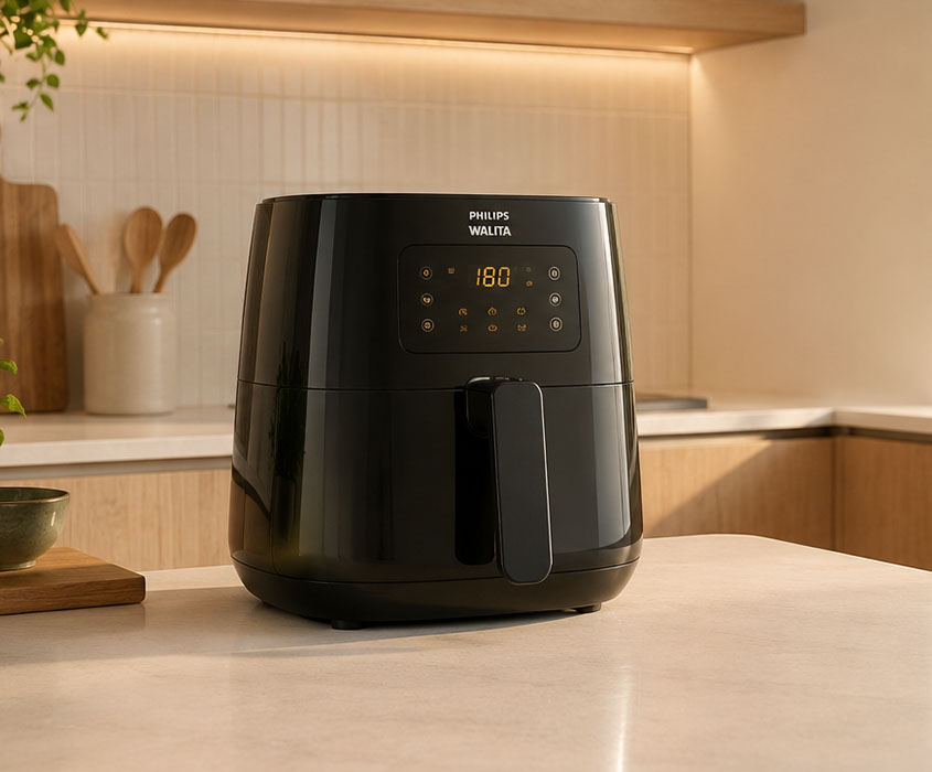 Air fryer em uma bancada de cozinha