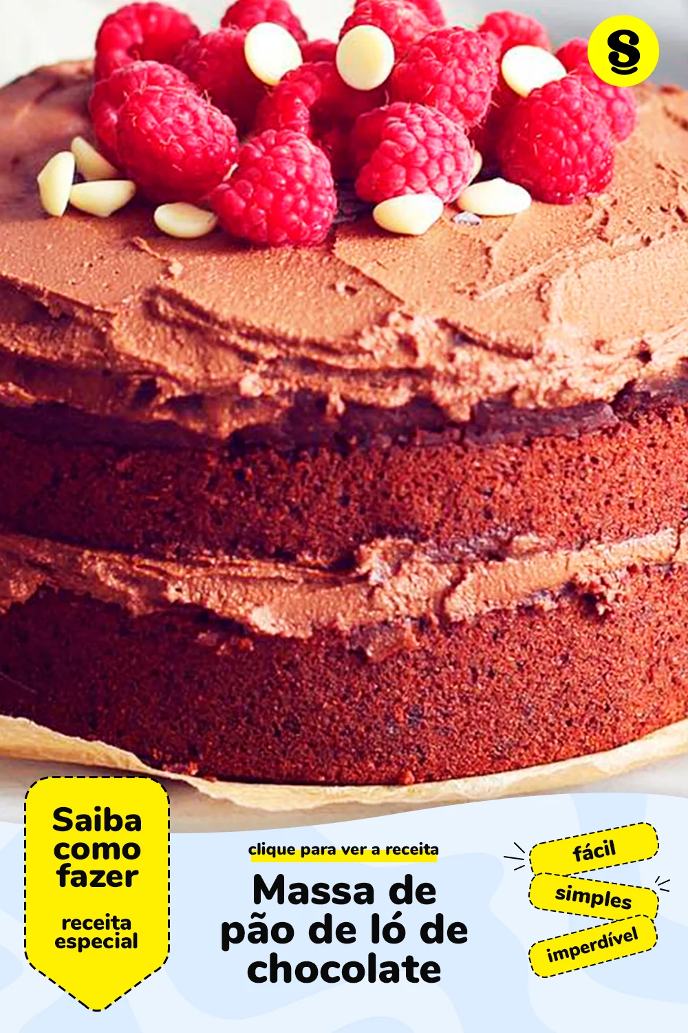 Receita de massa de pão de ló de chocolate