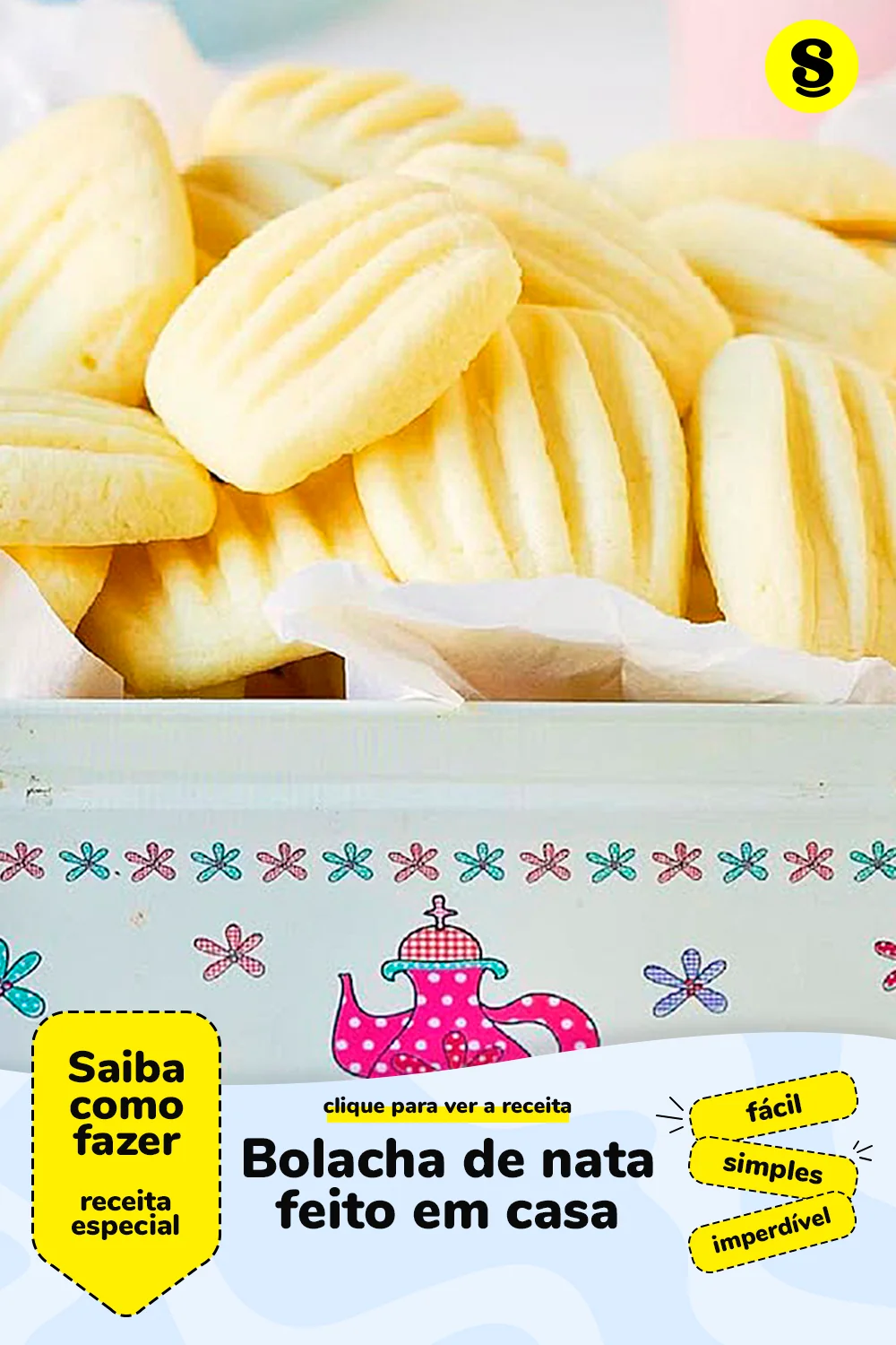 Receita de bolacha de nata