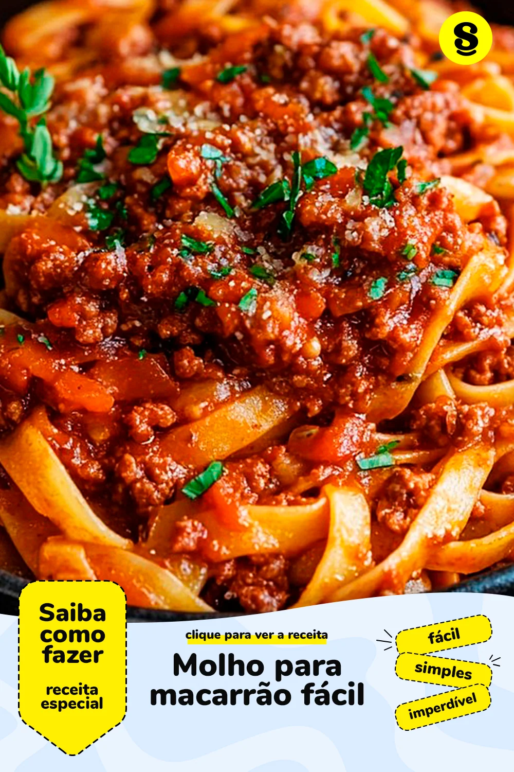 Receita de molho para macarrão
