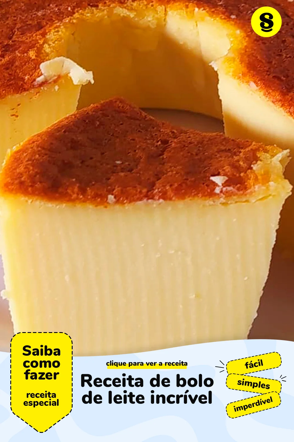 Receita de bolo de leite