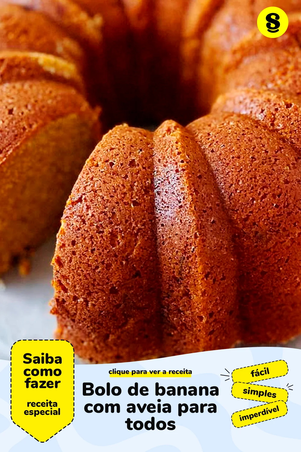 Receita de bolo de banana com aveia