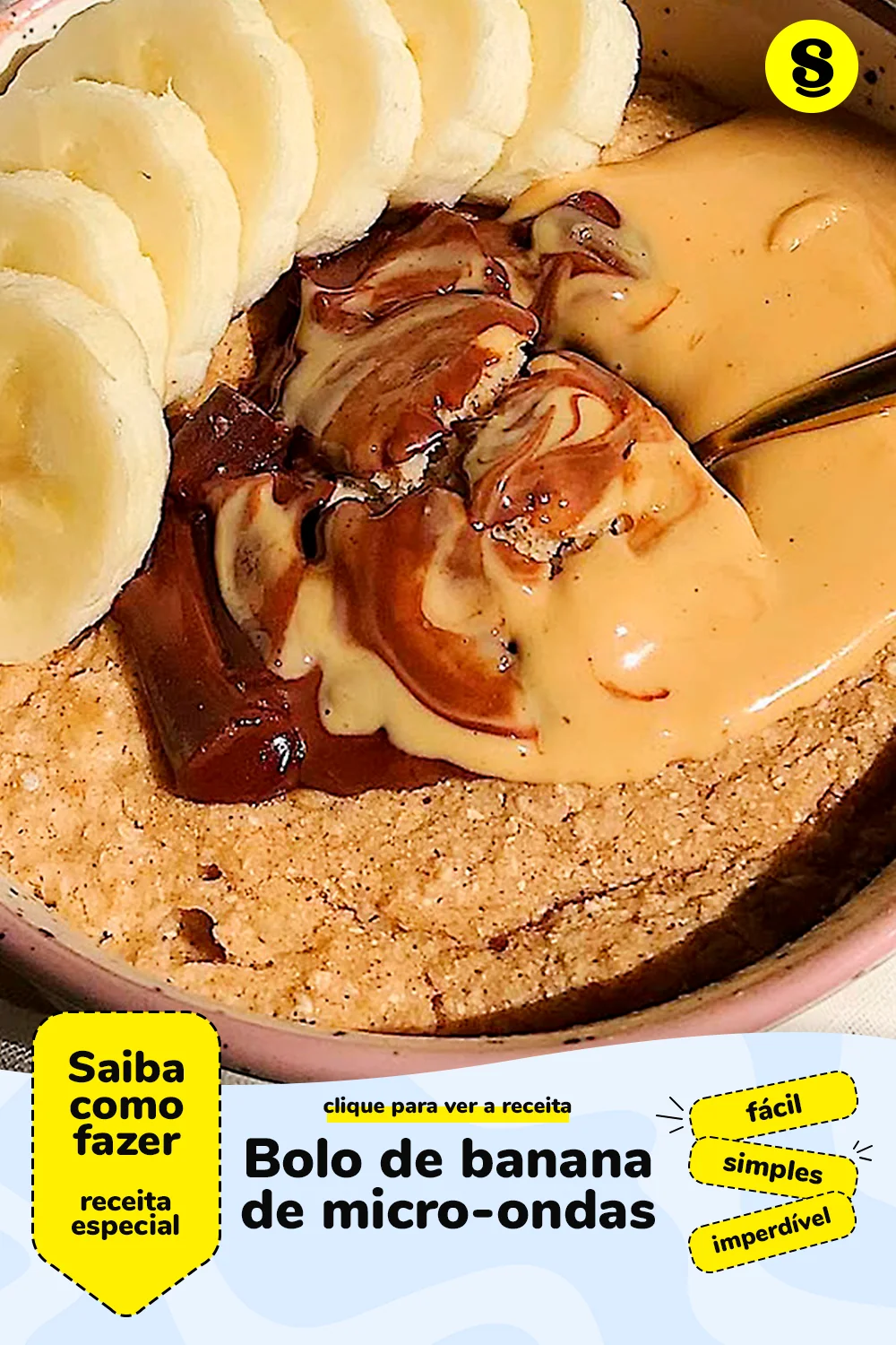 Receita de bolo de banana de micro-ondas