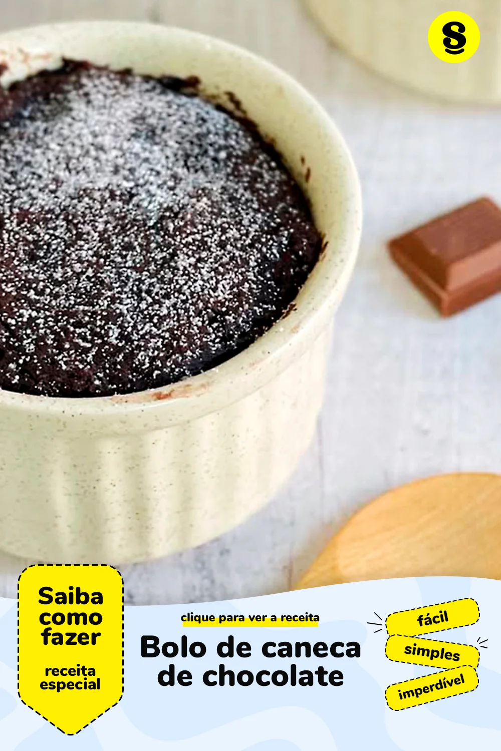 Receita de bolo de caneca de chocolate