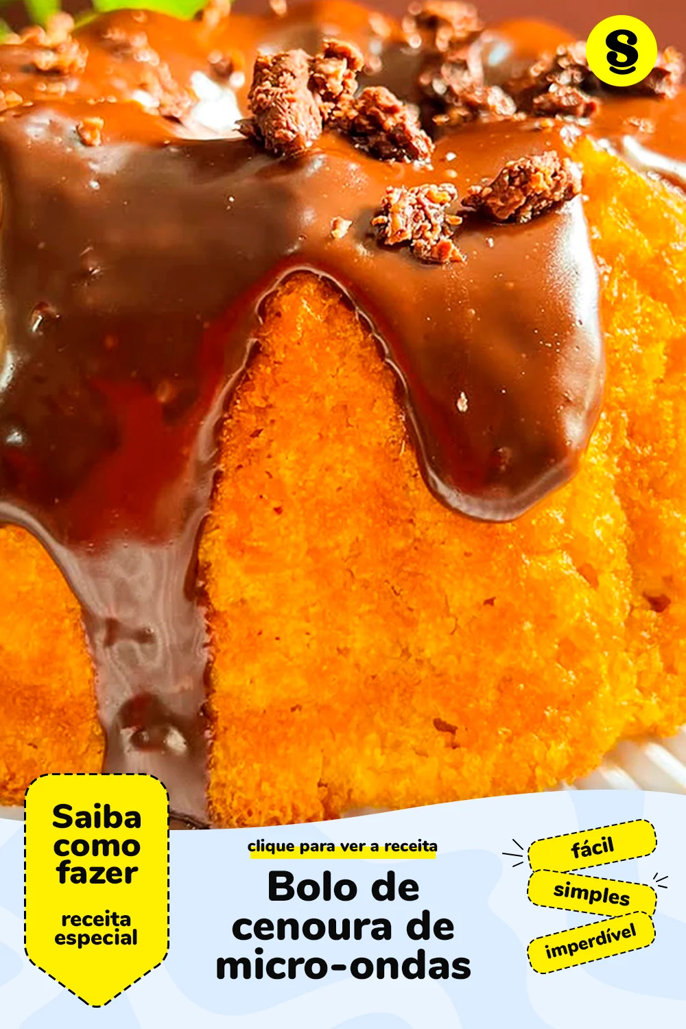 Receita de bolo de cenoura de micro-ondas