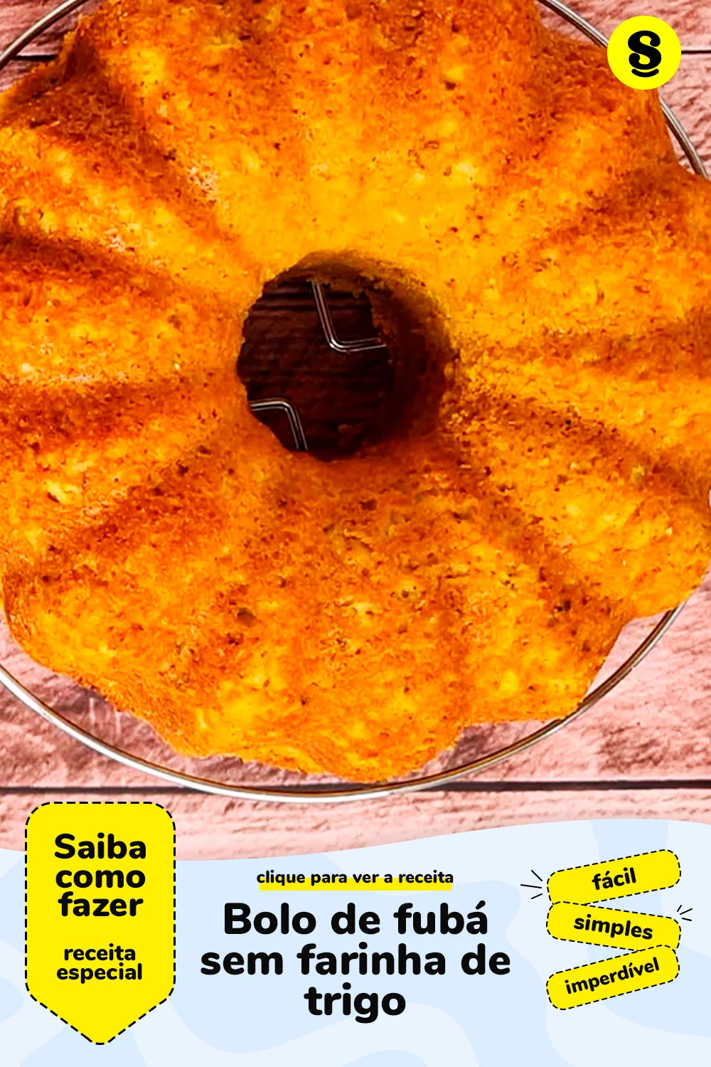 Receita de bolo de fubá sem farinha de trigo