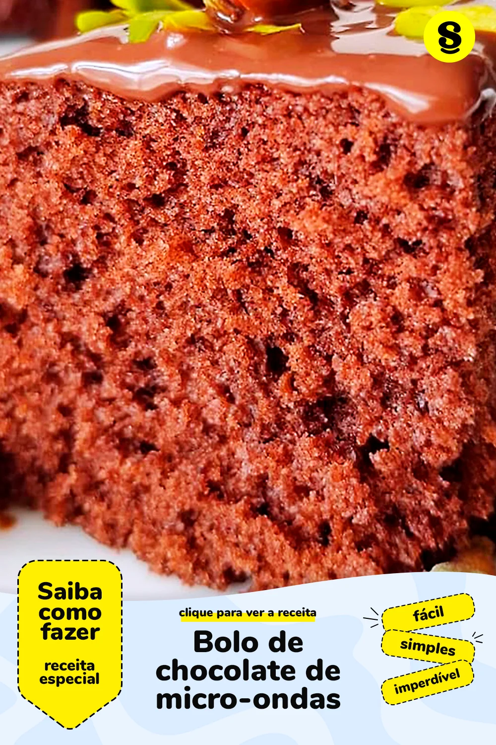 Receita de bolo de chocolate de micro-ondas