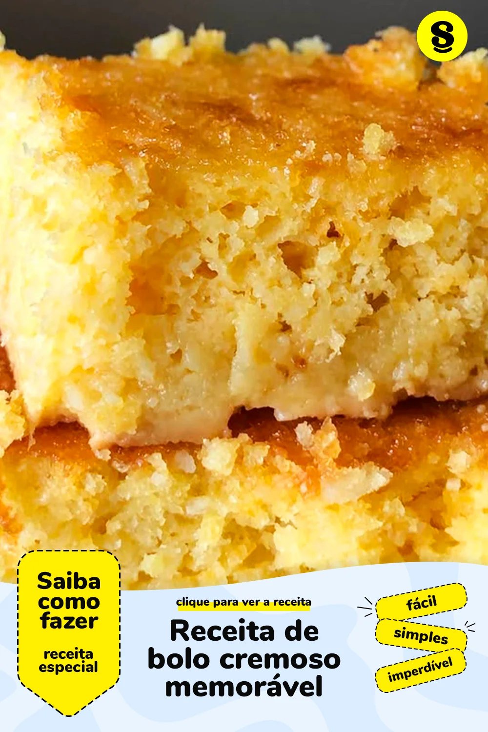Receita de bolo cremoso