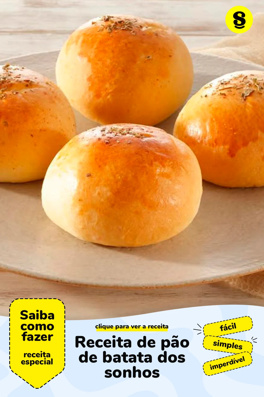 Receita de pão de batata