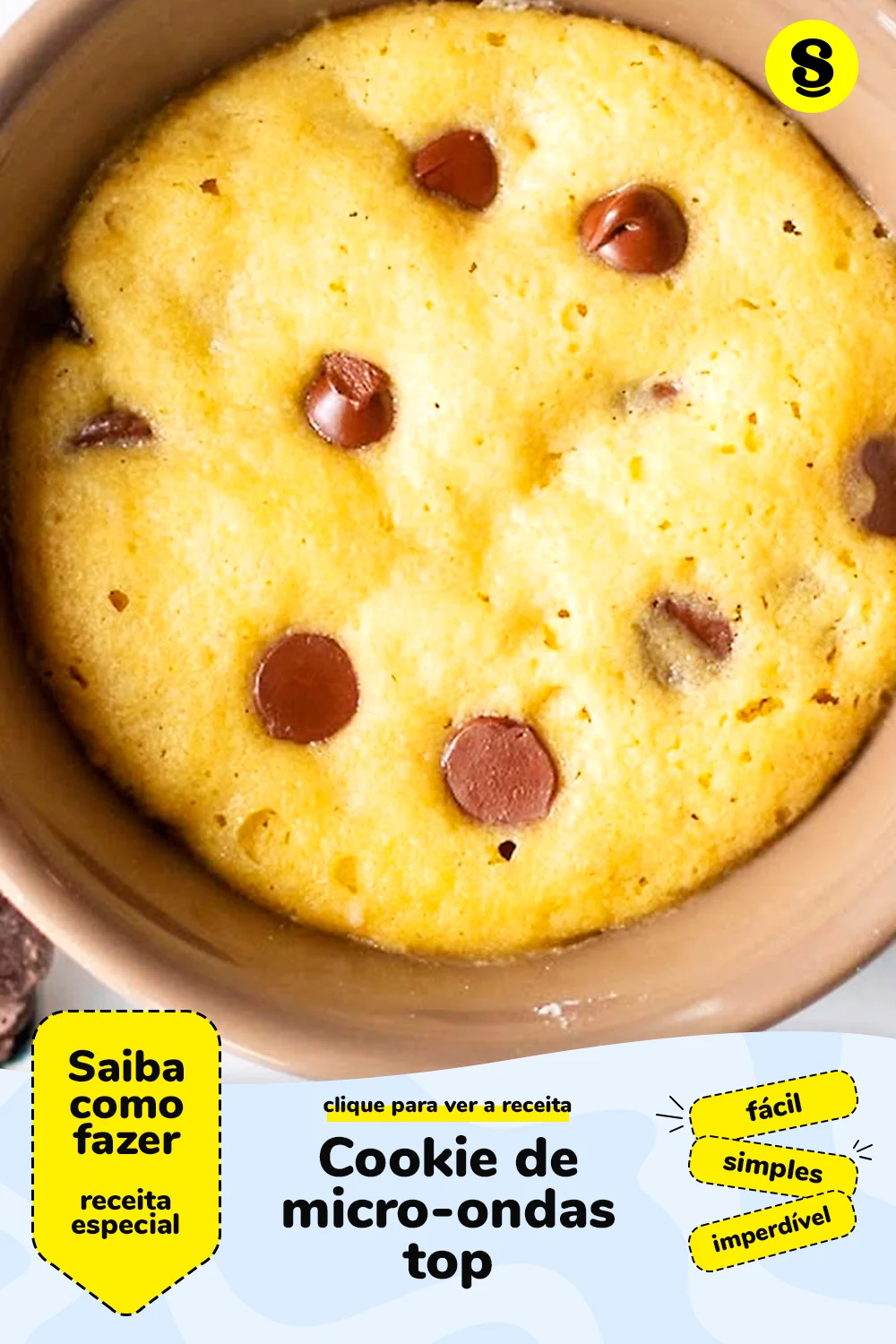 Receita de cookie de micro-ondas