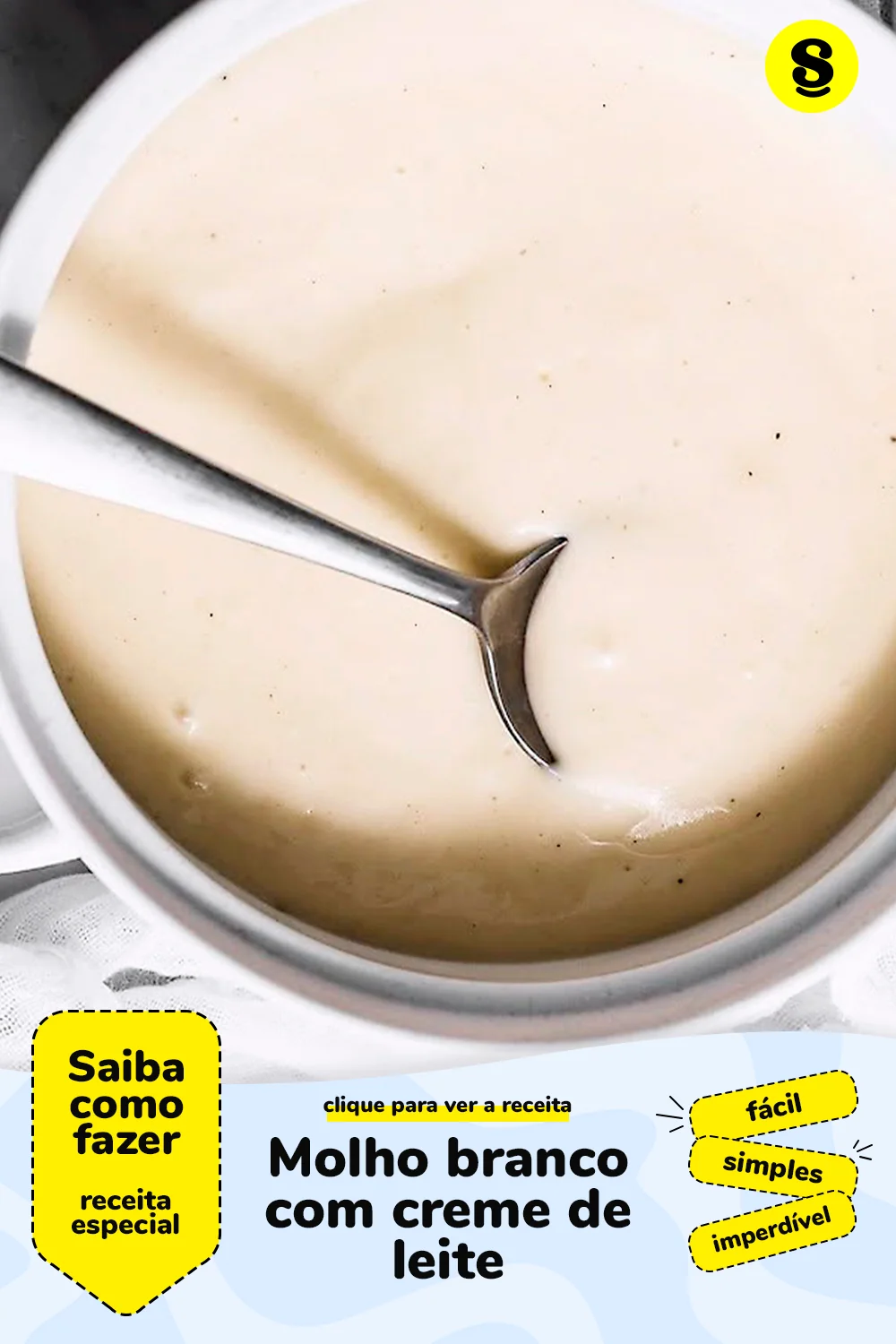 Receita de molho branco com creme de leite