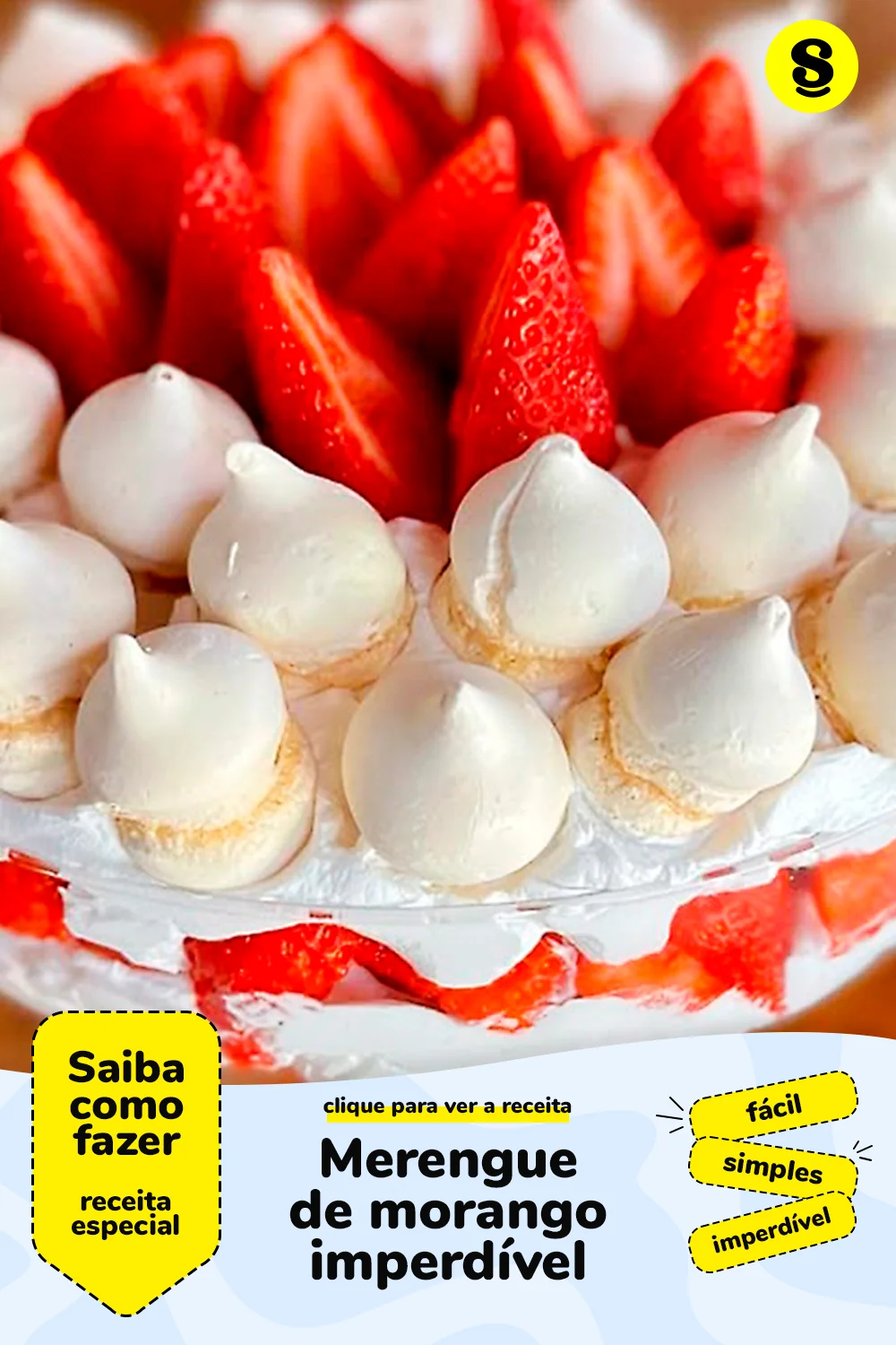 Receita de merengue de morango