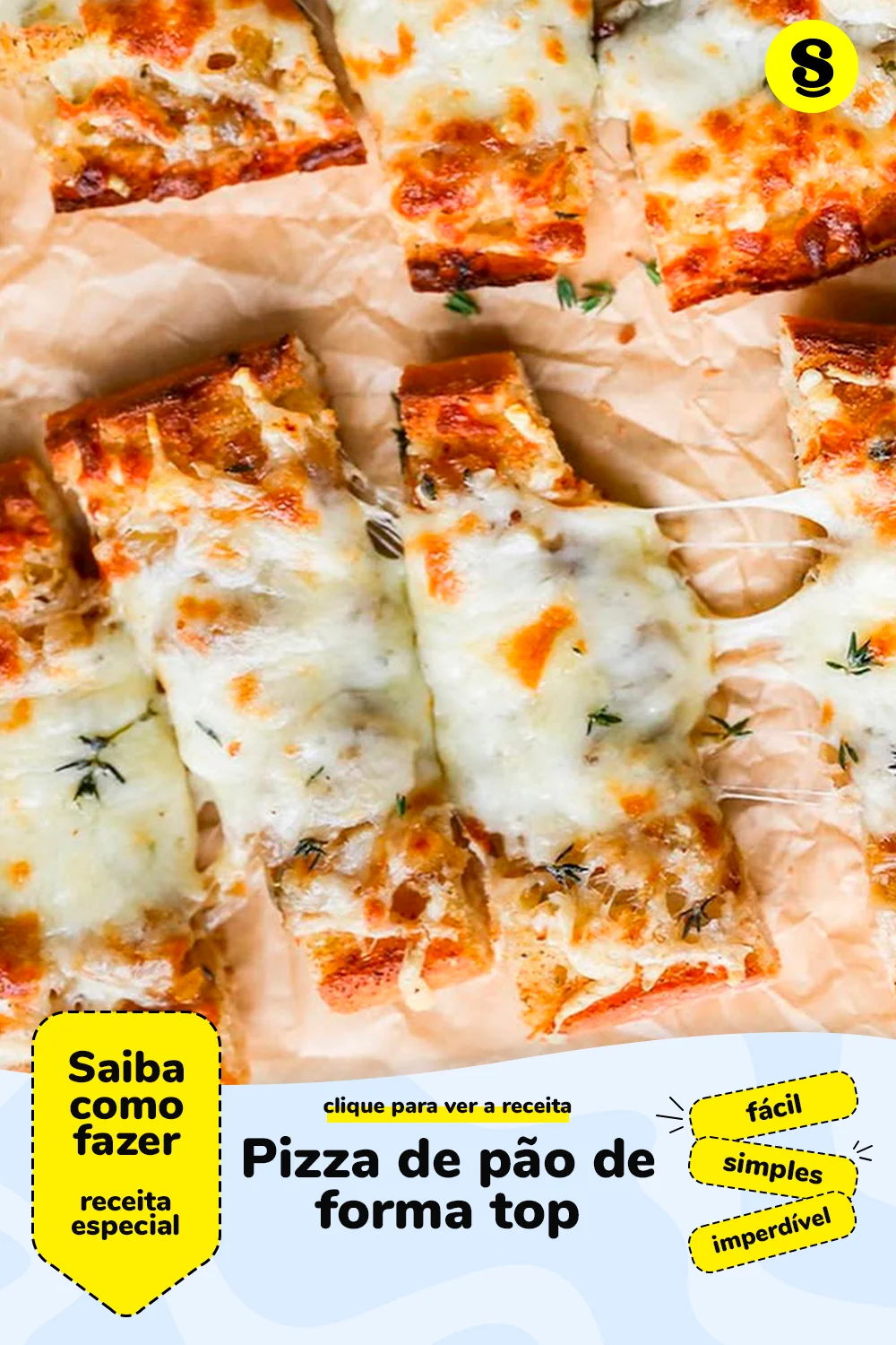 Receita de pizza de pão de forma