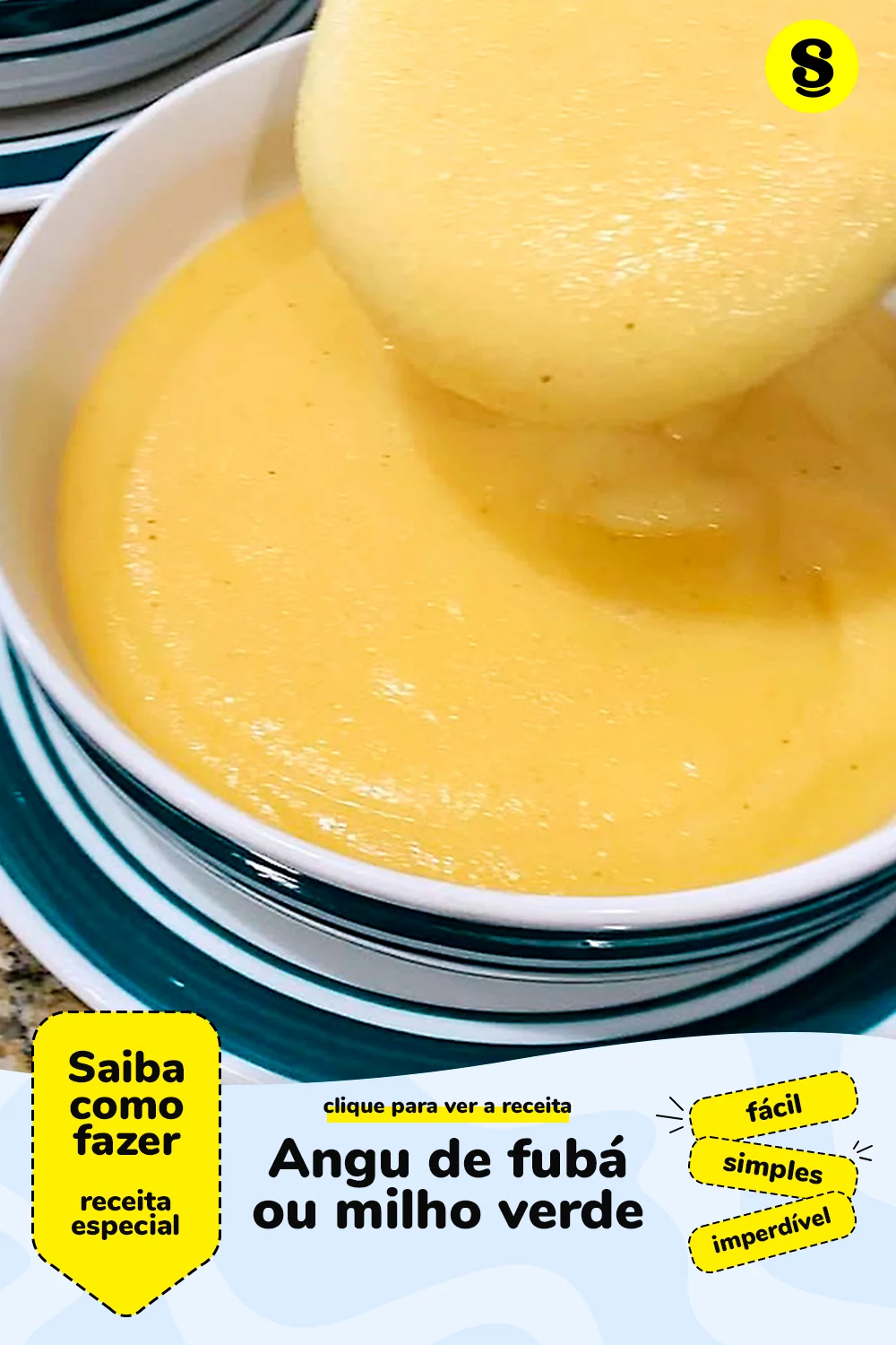 Receita de angu de fubá ou milho verde