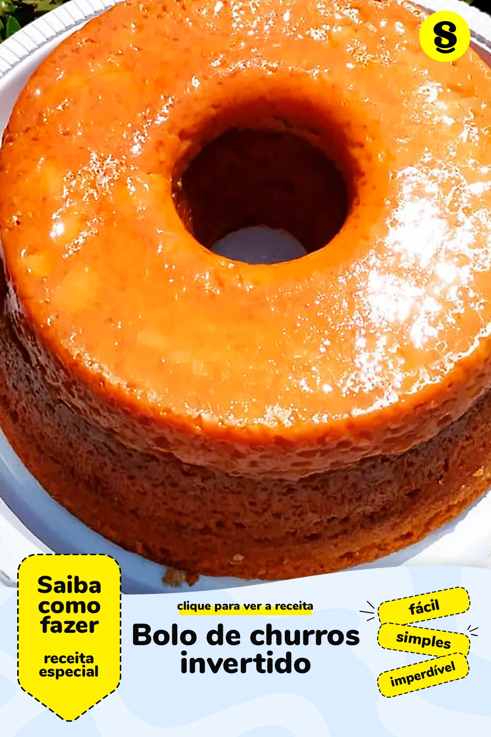 Receita de bolo de churros invertido