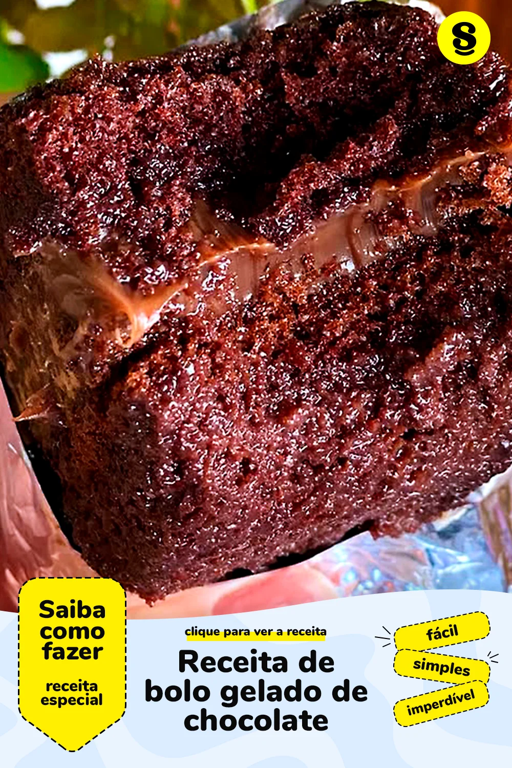 Receita de bolo gelado de chocolate