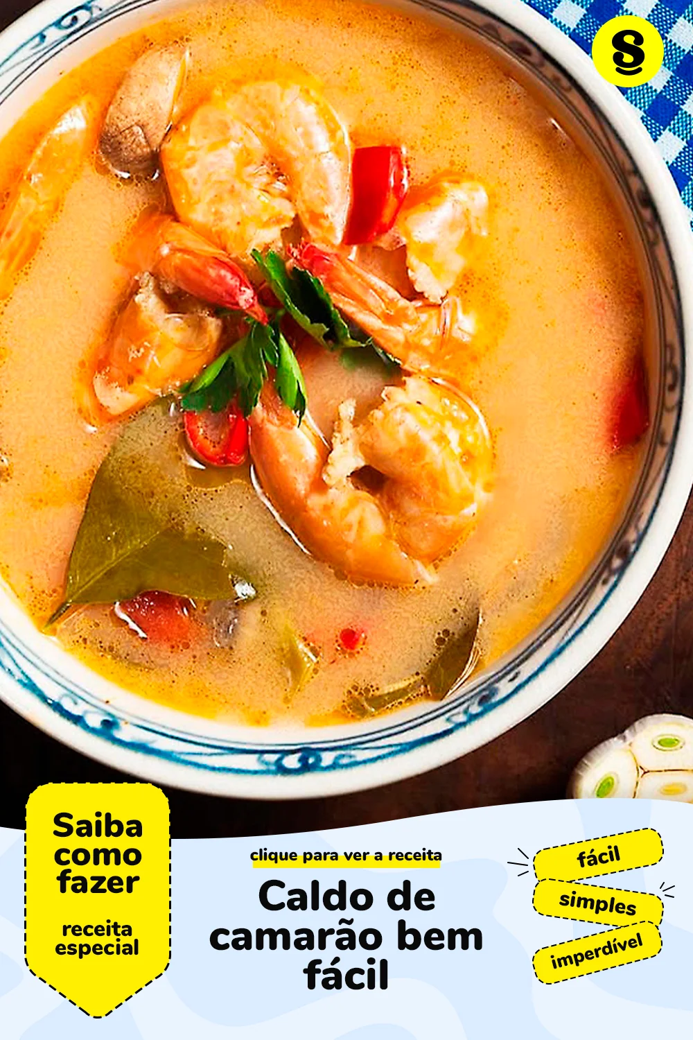Receita de caldo de camarão