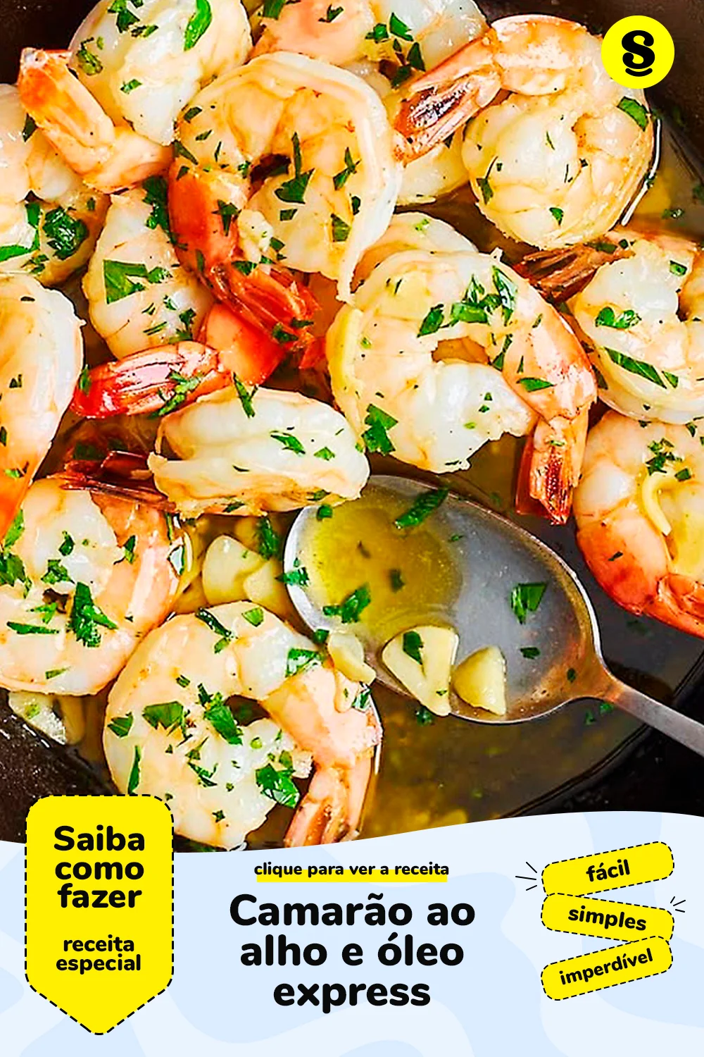 Receita de camarão ao alho e óleo