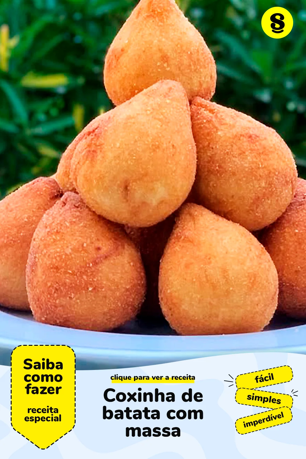 Receita de coxinha de batata com massa