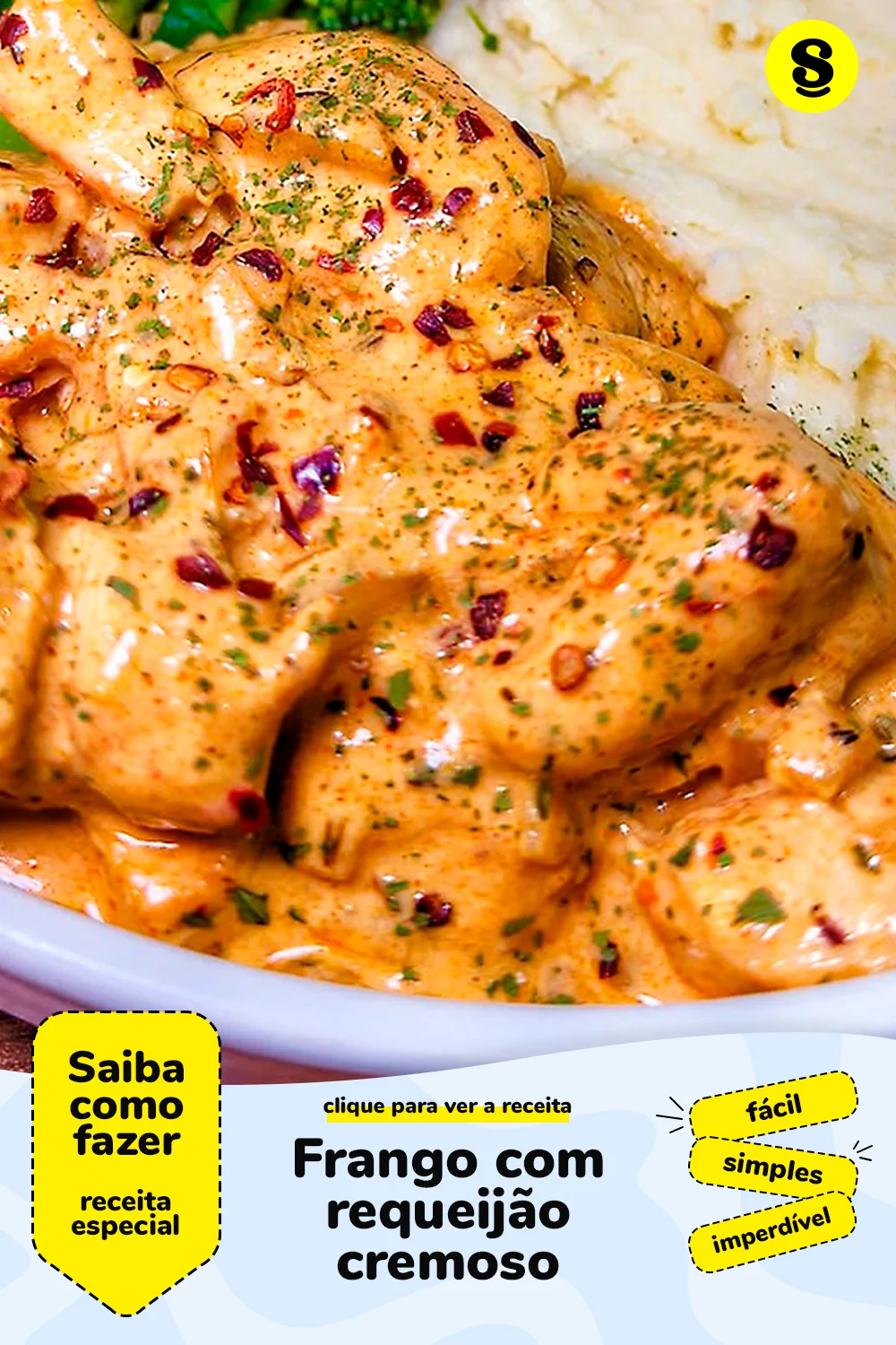 Receita de frango com requeijão cremoso