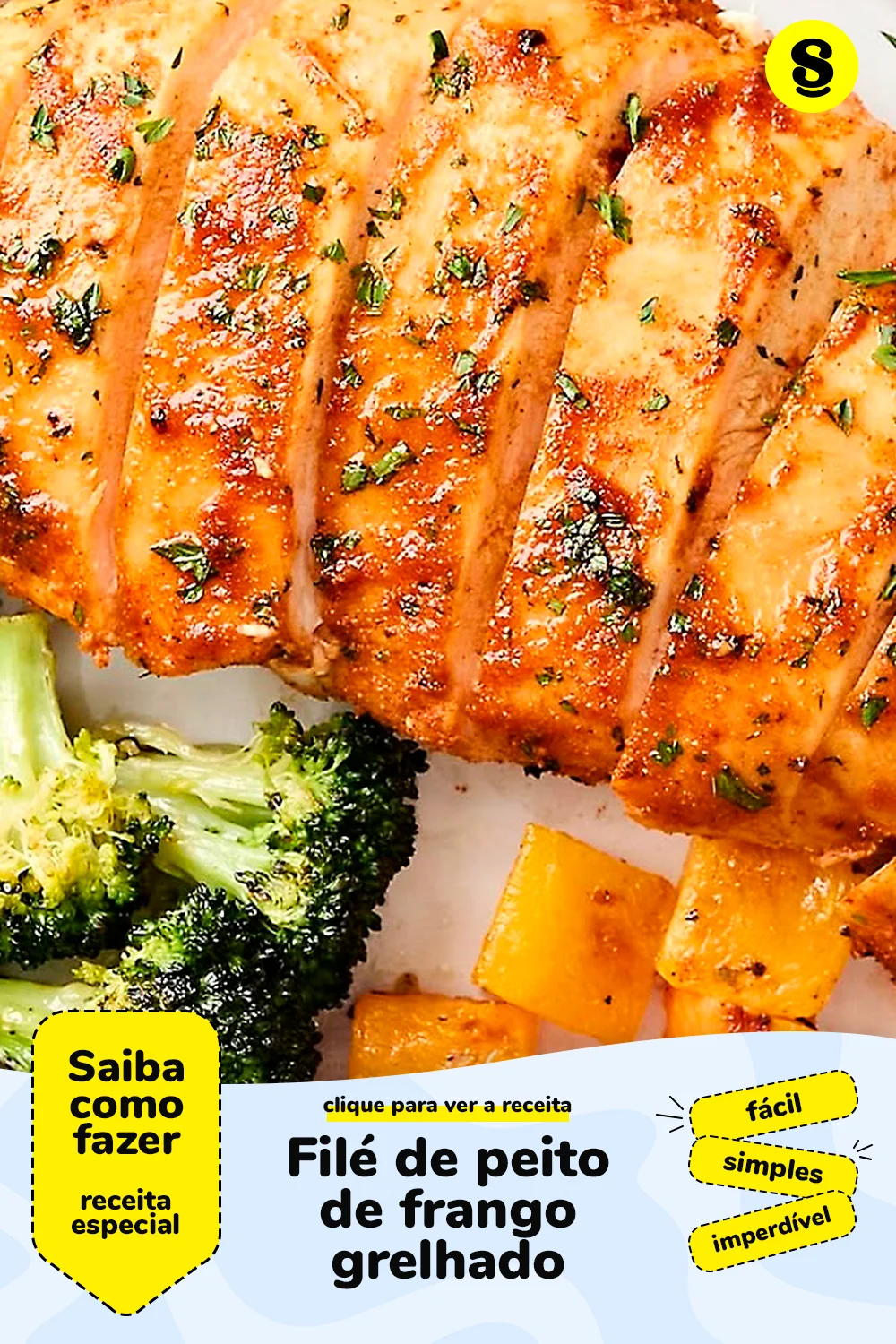 Receita de filé de peito de frango grelhado