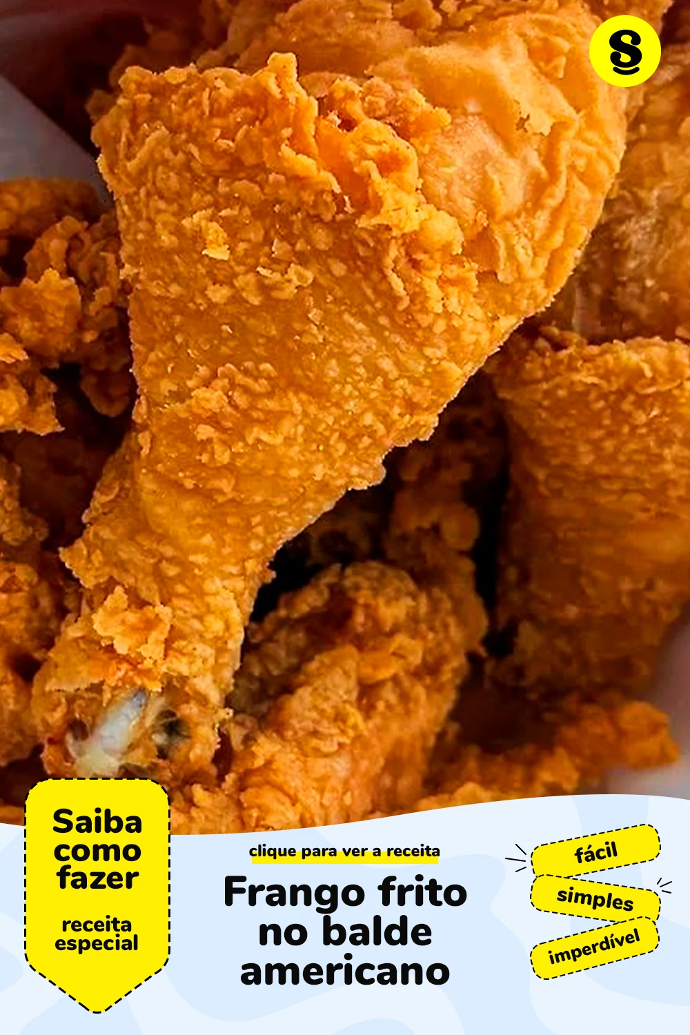 Receita de frango frito no balde americano