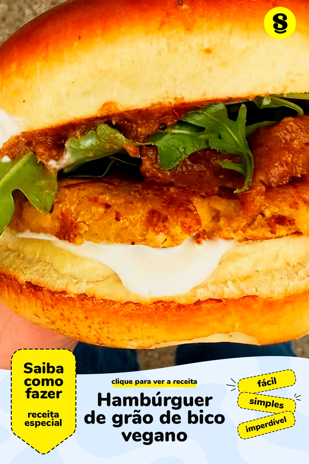 Receita de hambúrguer de grão de bico vegano