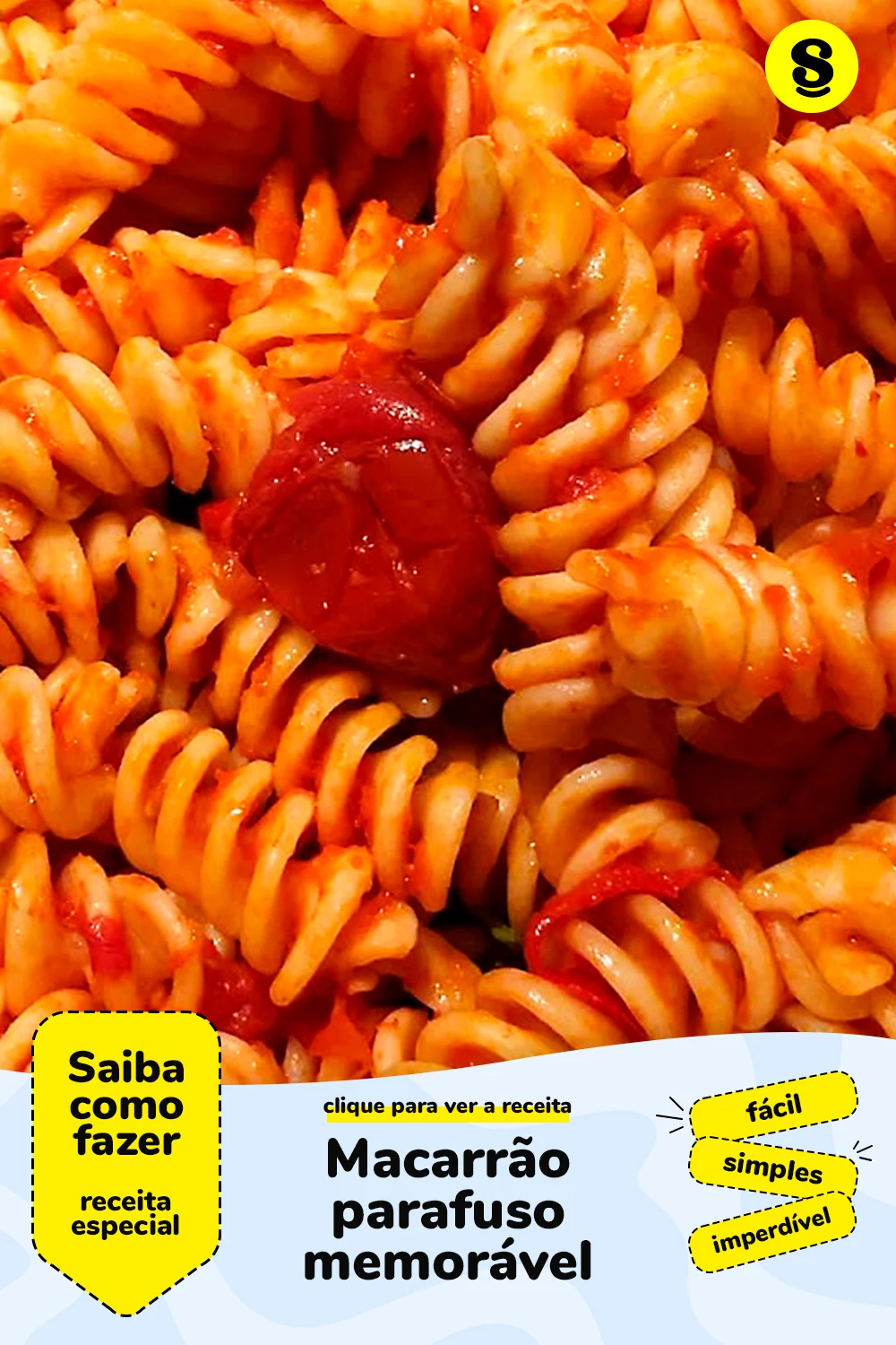 Receita de macarrão parafuso