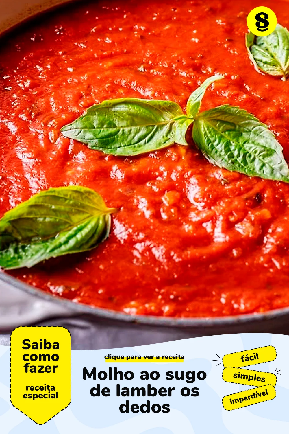 Receita de molho ao sugo