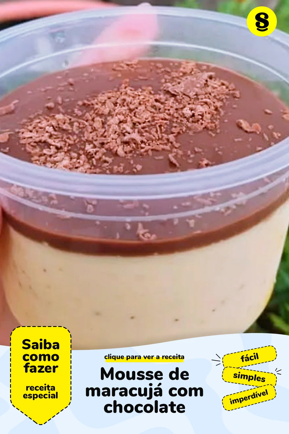 Receita de mousse de maracujá com chocolate
