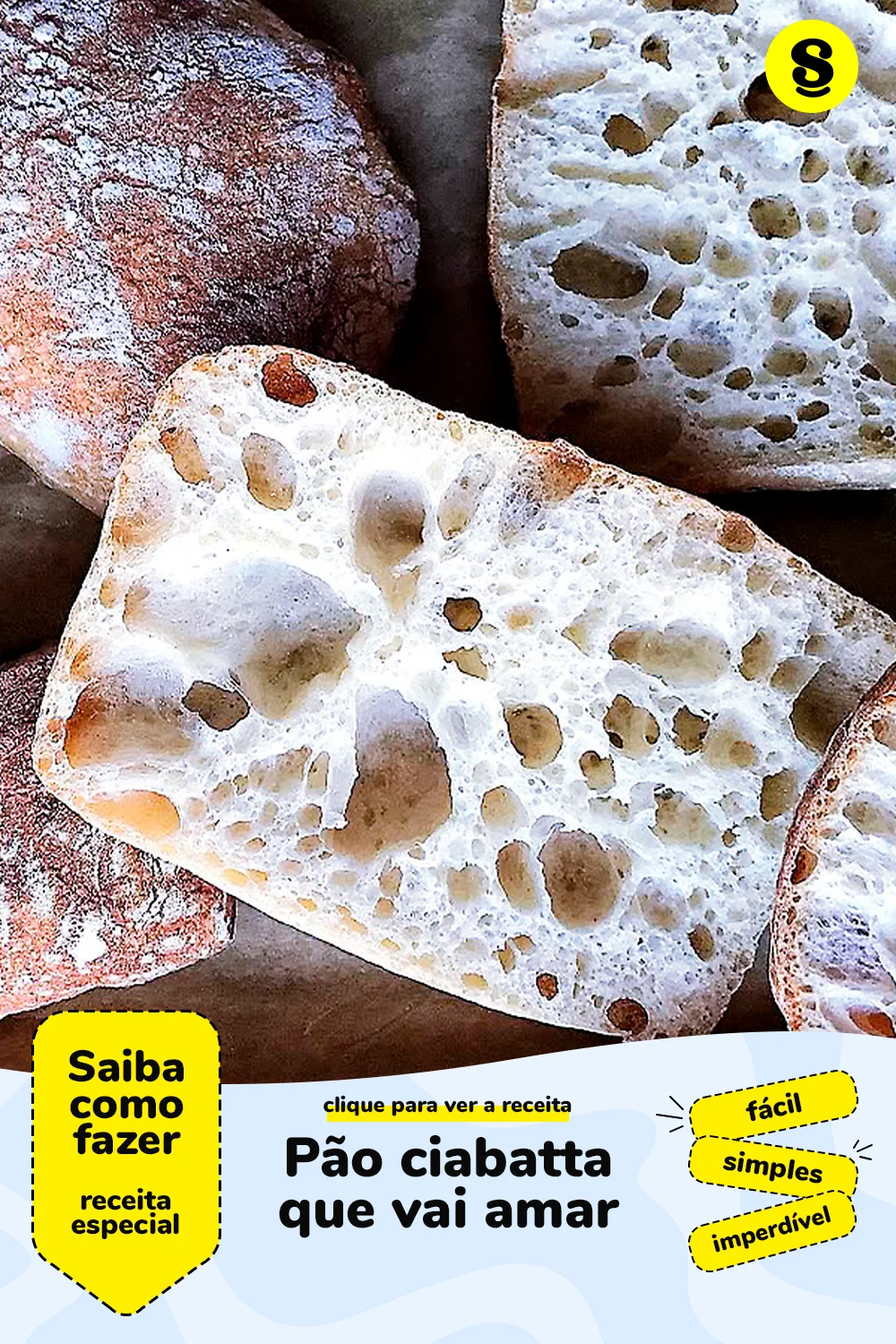 Receita de pão ciabatta