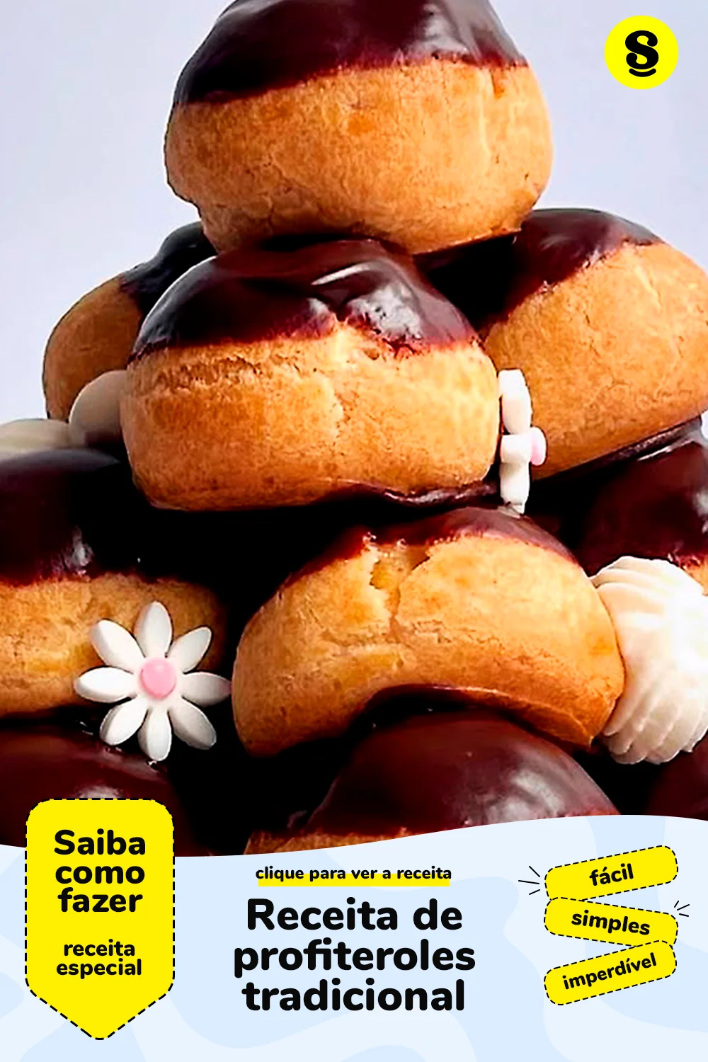 Receita de profiteroles