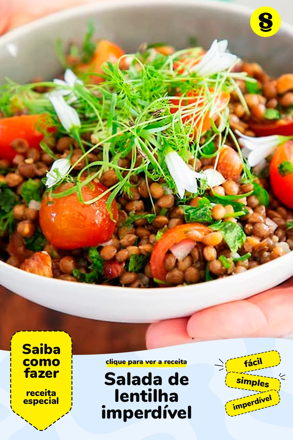 Receita de salada de lentilha