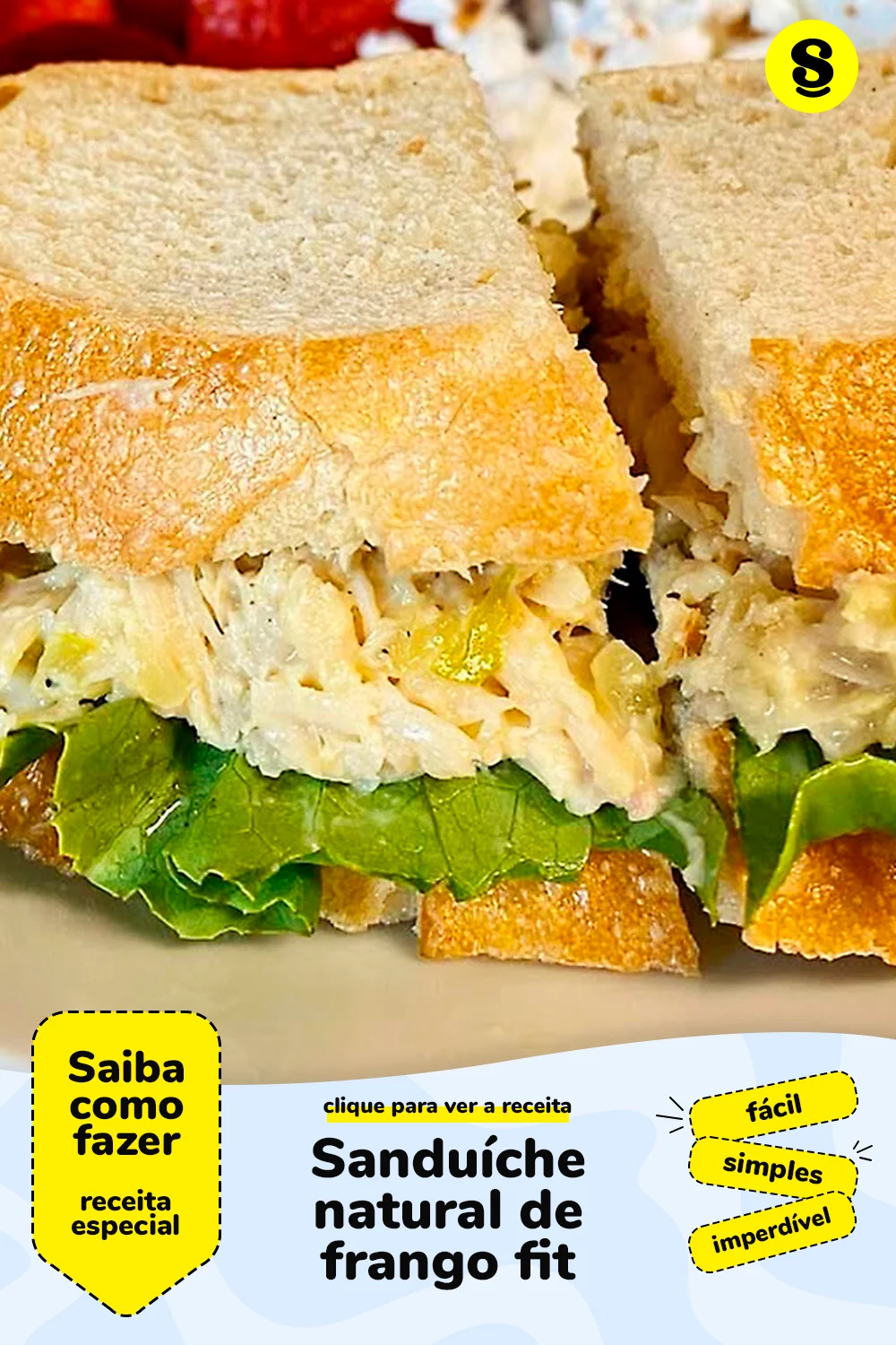 Receita de sanduíche natural de frango fit