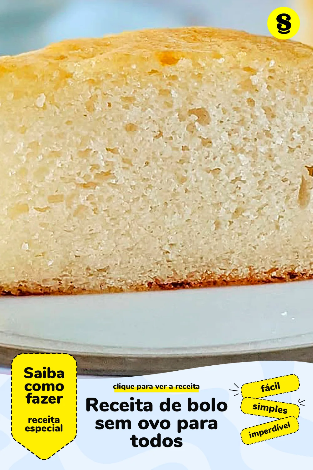 Receita de bolo sem ovo