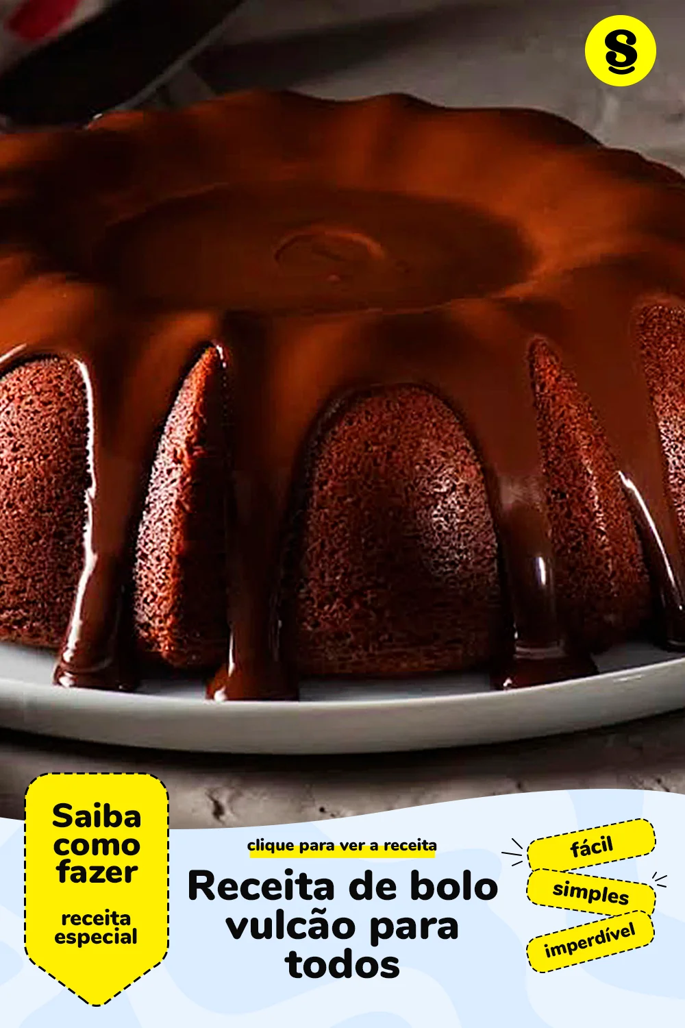 Receita de bolo vulcão