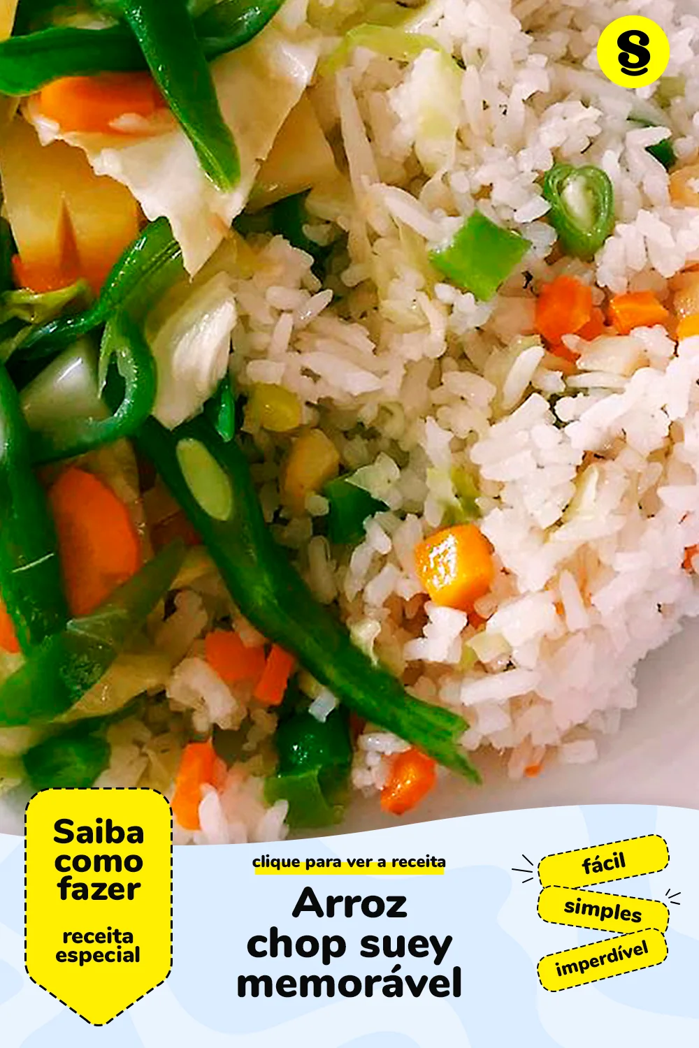 Receita de arroz chop suey