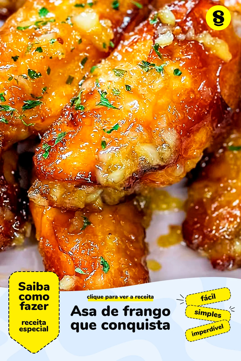 Receita com asa de frango