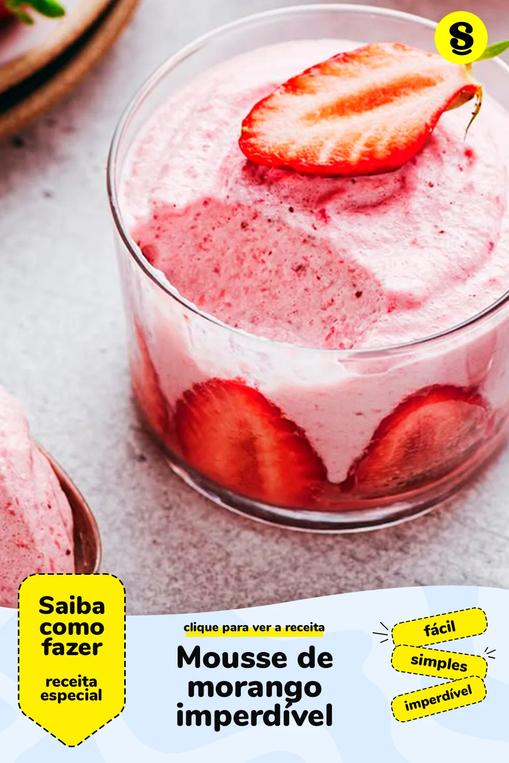 Receita de mousse de morango
