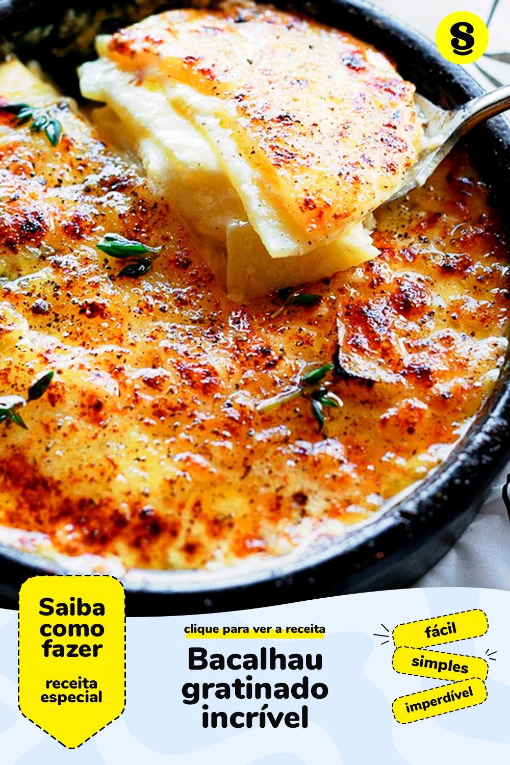 Receita de bacalhau gratinado