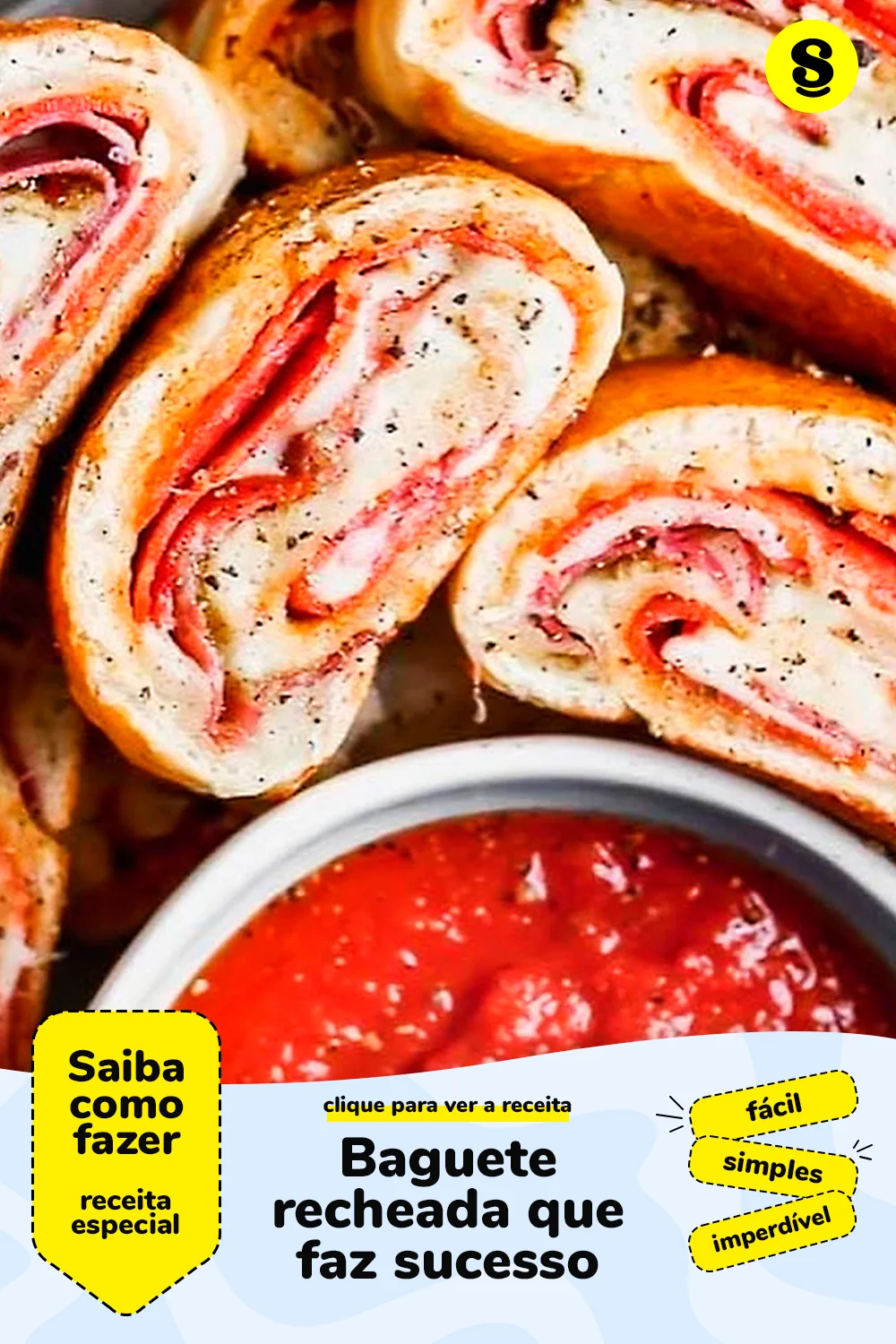 Receita de baguete recheada