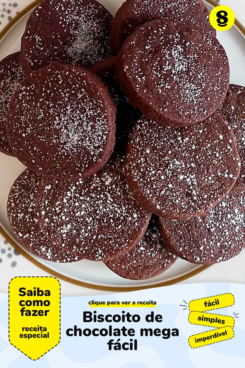 Receita de biscoito de chocolate