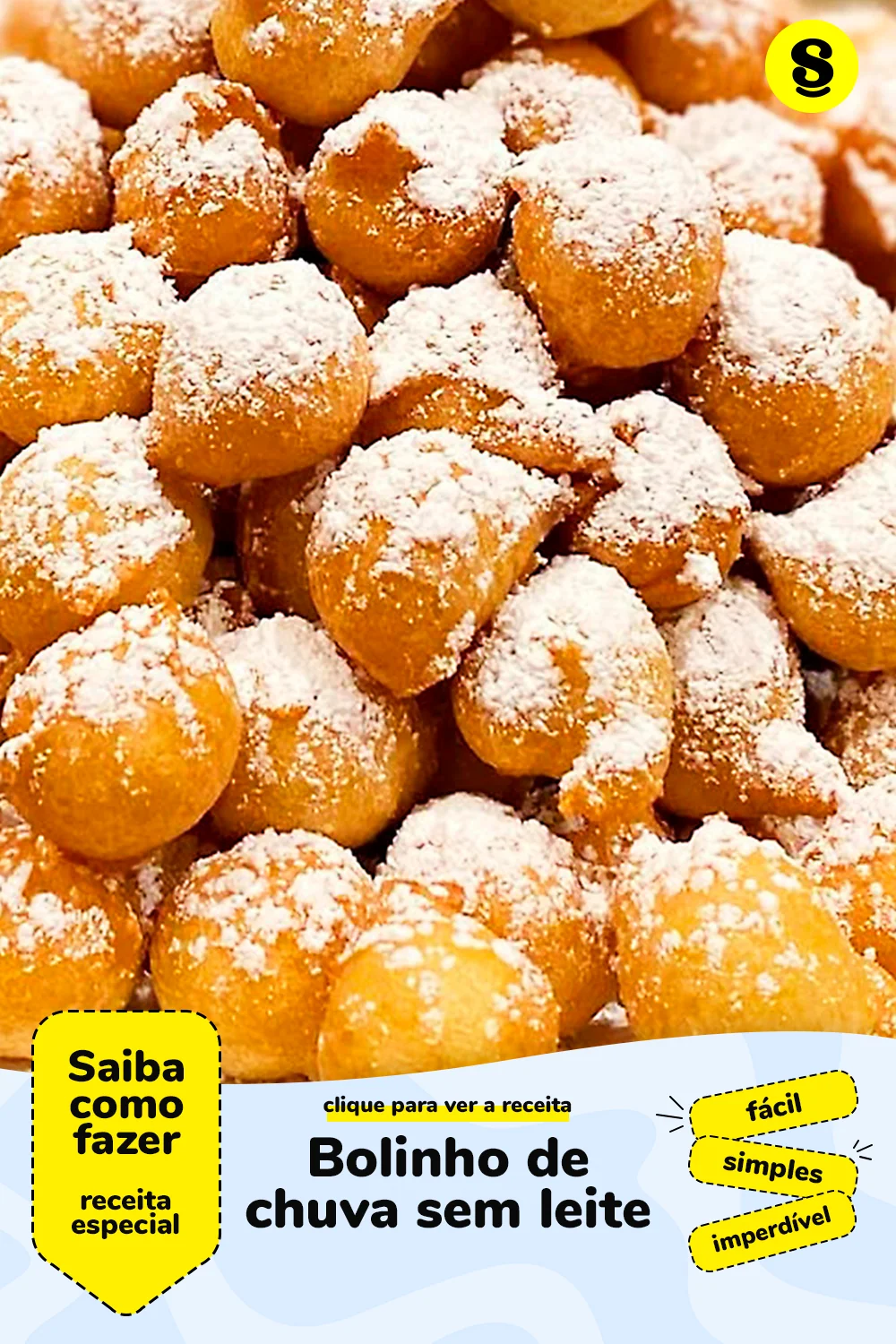 Receita de bolinho de chuva sem leite