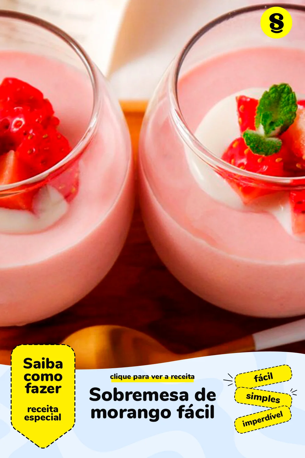 Receita de sobremesa de morango