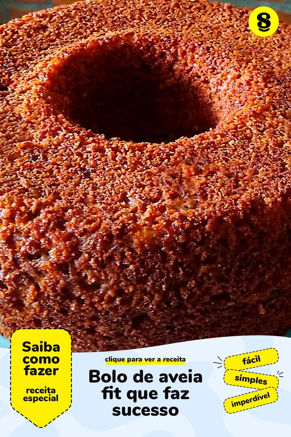 Receita de bolo de aveia fit