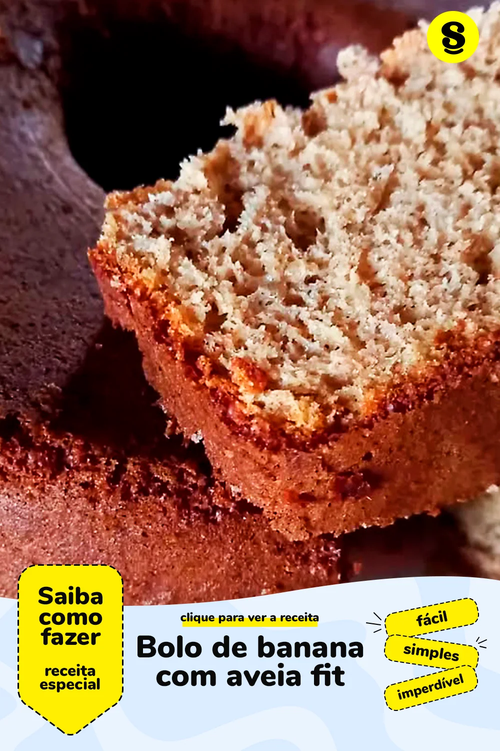 Receita de bolo de banana com aveia fit