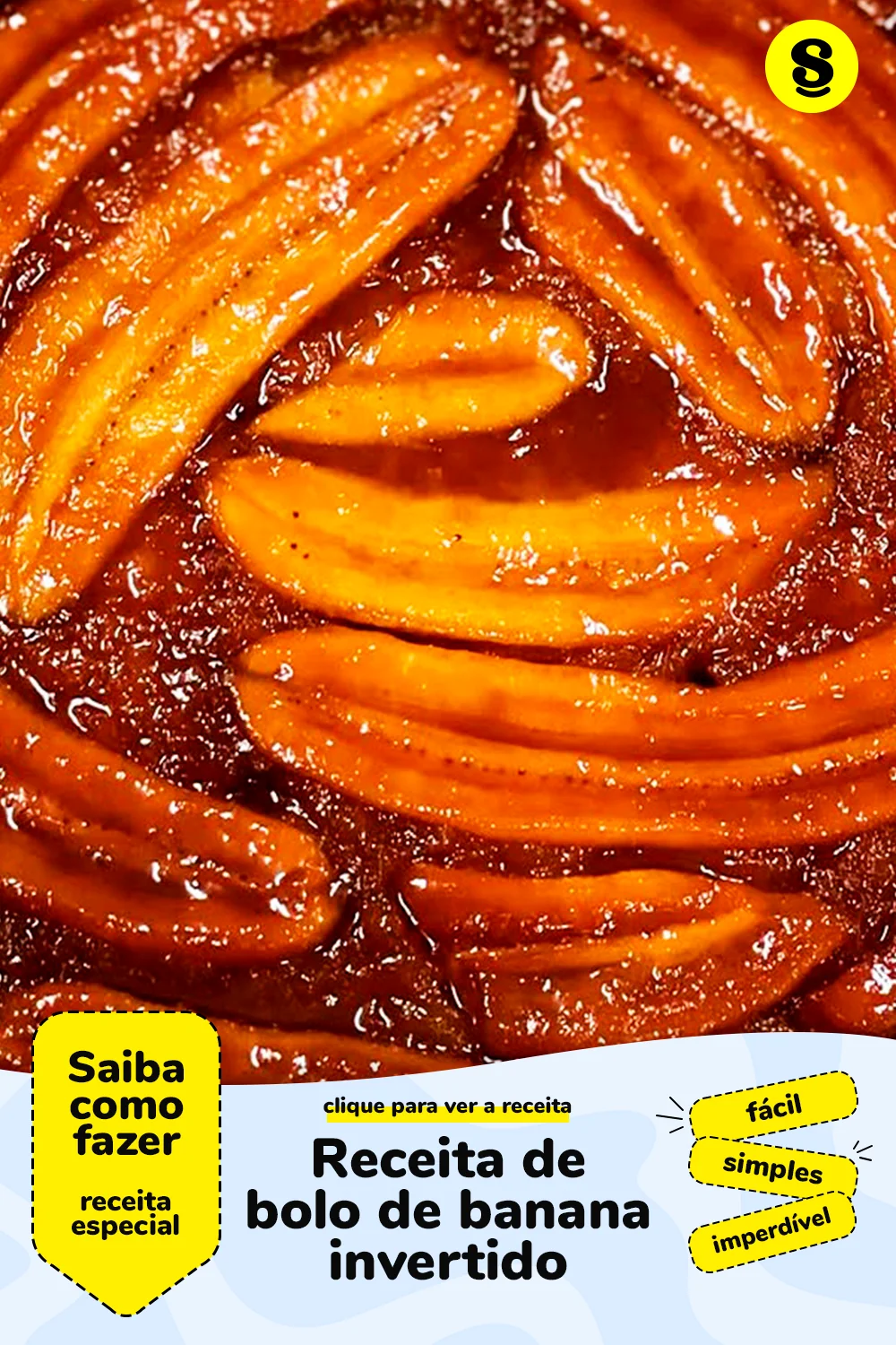 Receita de bolo de banana invertido