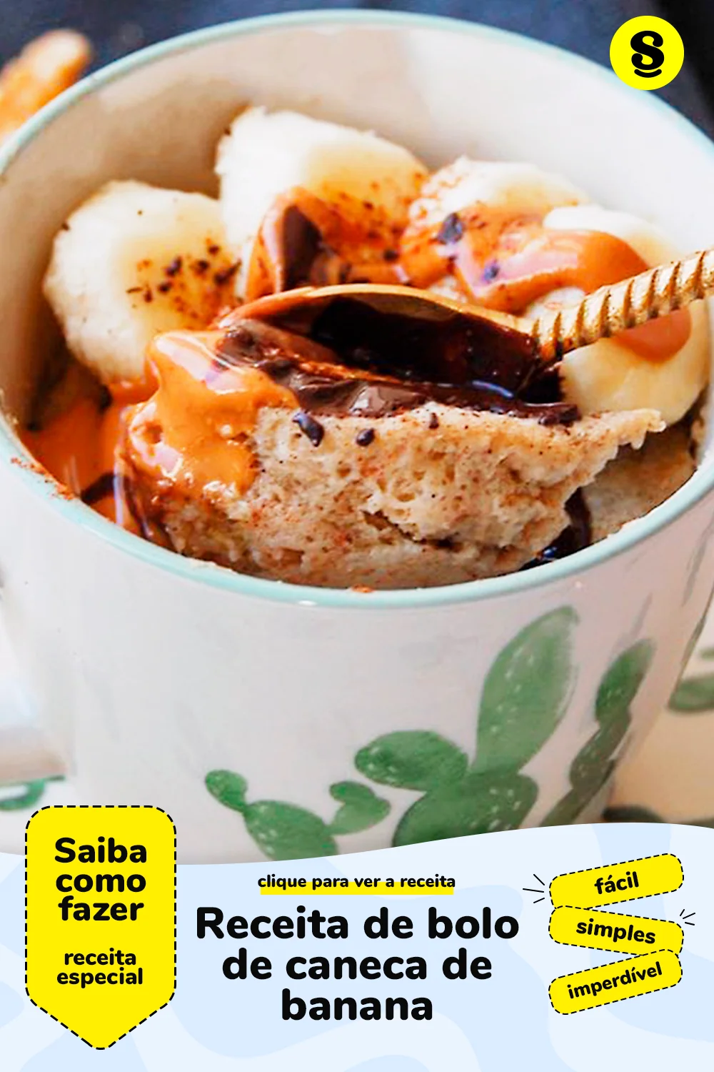 Receita de bolo de caneca de banana